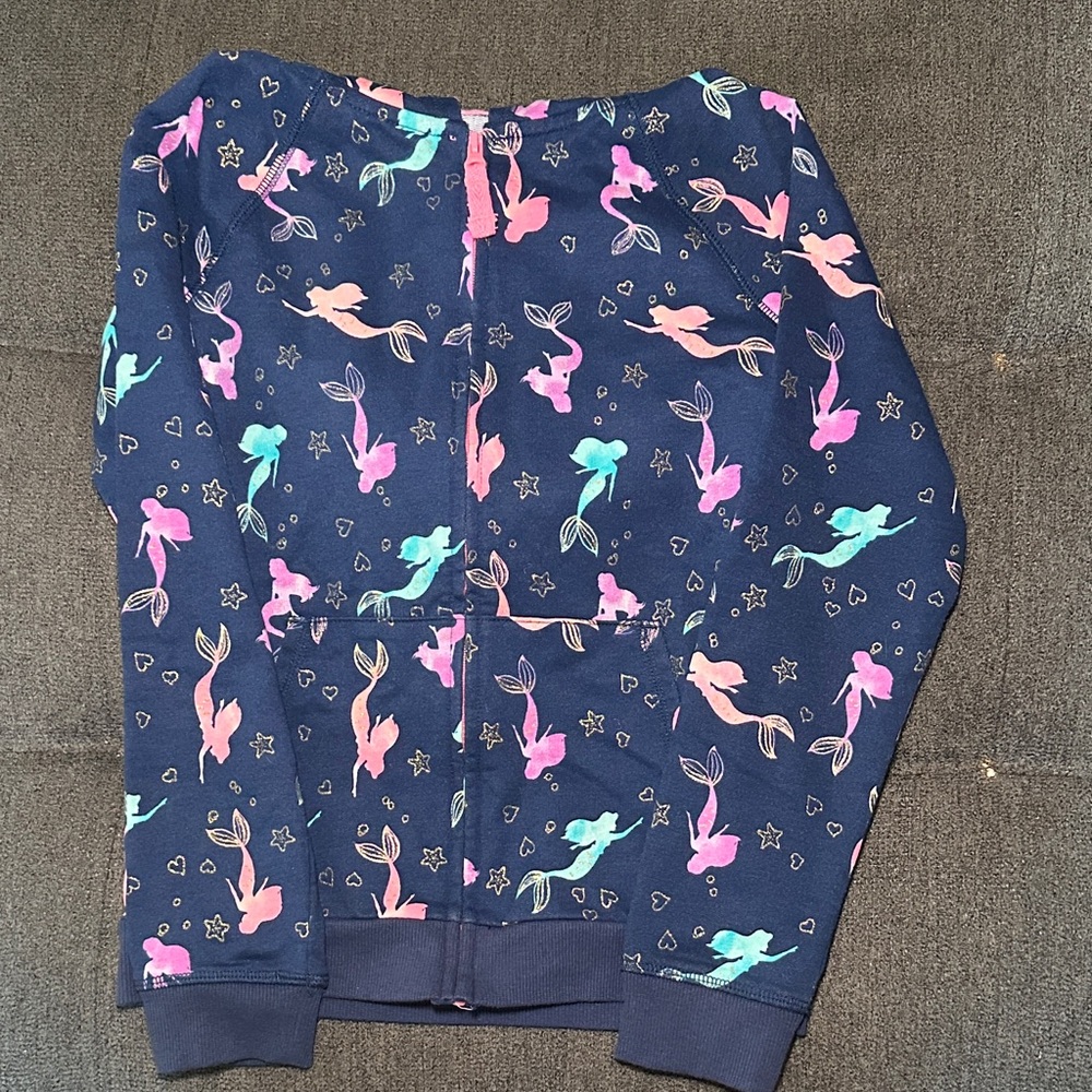 Jumping Beans blue Hoodie with Mermaid Design